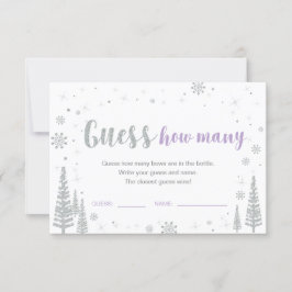 Gissa hur många | Spelet Vinter Baby Shower Inbjudningar