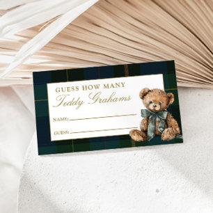 Gissa hur många Teddy Grahams Baby Shower-spel Tilläggskort