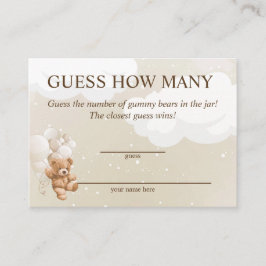 Gissa Hur Många Teddybjörn Bebis Shower Kort