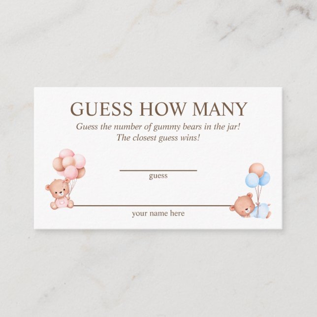 Gissa Hur Många Tvillingar Baby Shower Spelkort Tilläggskort (Framsida)