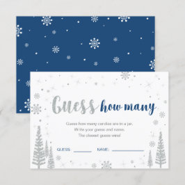 Gissa Hur Många | Vinter Blå Baby Shower Lek Inbjudningar