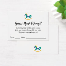Gissa hur många? Vitt kort för spel för häst