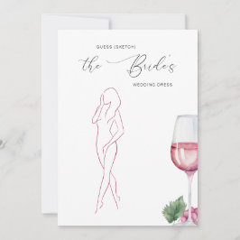 Gissa klänningen Vino före bröllopet Bridal Game Inbjudningar