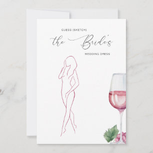 Gissa klänningen Vino före bröllopet Bridal Game Inbjudningar