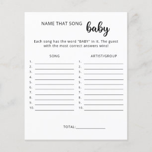Gissa låten baby shower spel