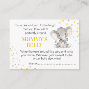 Gissa Mamma Belly Game Card Elephant Baby Shower Tilläggskort