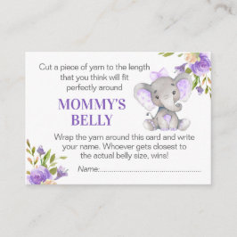 Gissa Mamma Belly Game Card Elephant Baby Shower Tilläggskort