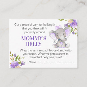 Gissa Mamma Belly Game Card Elephant Baby Shower Tilläggskort