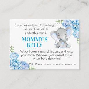 Gissa Mamma Belly Game Card Elephant Baby Shower Tilläggskort