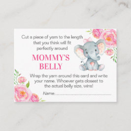 Gissa Mamma Belly Game Card Elephant Baby Shower Tilläggskort