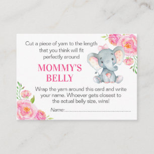 Gissa Mamma Belly Game Card Elephant Baby Shower Tilläggskort