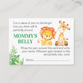 Gissa Mamma Belly Game Card Safari Baby Shower Tilläggskort