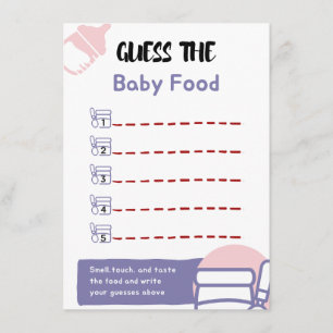 Gissa matchen för Baby Food Baby Shower Tilläggskort