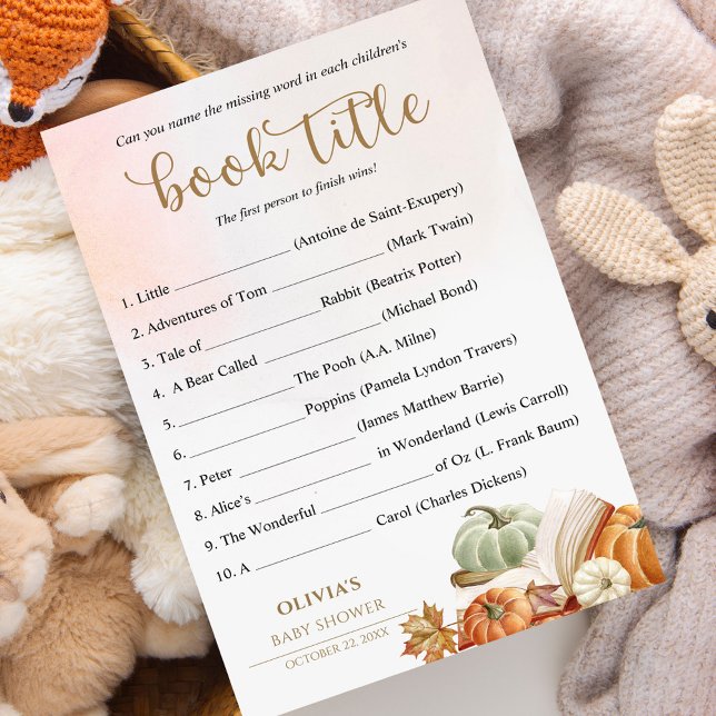 Gissa matchen för Bok-titel Pumpkin Fall Baby Show (Skapare uppladdad)