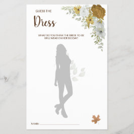 Gissa matchkortet Dress Boho Autumn BridalShower Flygblad