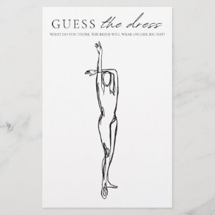 Gissa minimalistspel för Dress Möhippa Flygblad