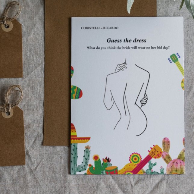Gissa möhippa-spelkortet för brudklänning inbjudningar (Skapare uppladdad)