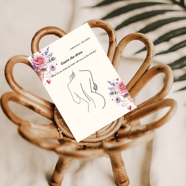 Gissa möhippa-spelkortet för brudklänning inbjudningar (Skapare uppladdad)