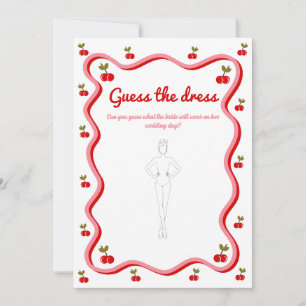 Gissa möhippan Dress Retro Cherry Game Card Inbjudningar