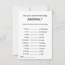 gissa namn i baby djur-babyduschspelet