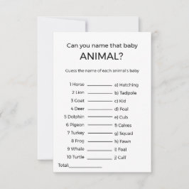 gissa namn i baby djur-babyduschspelet