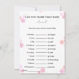 Gissa namn på baby djur-babyduschkortet inbjudningar