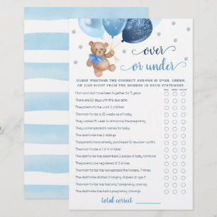 Gissa över eller under Nallen Game Baby Shower