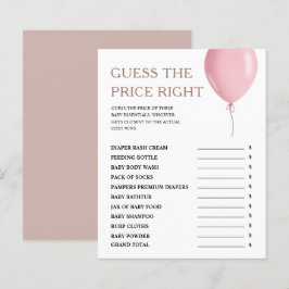 Gissa Pris Rosa Balloon Girl Baby Shower Game