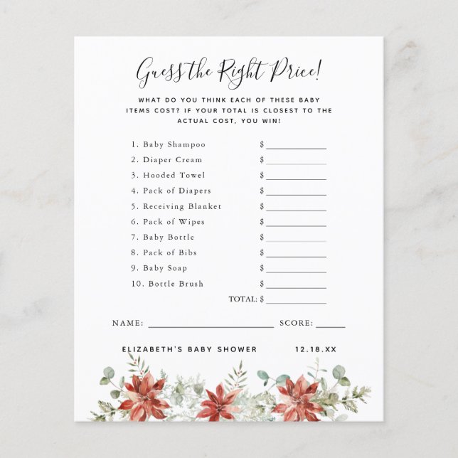 Gissa priset | Baby Shower-lek (Framsida)