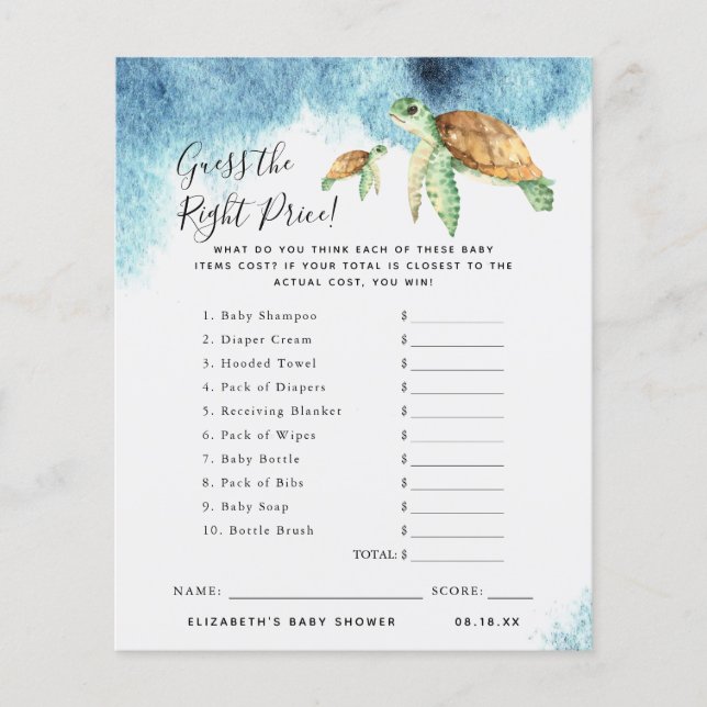 Gissa Priset | Baby Shower Lek (Framsida)