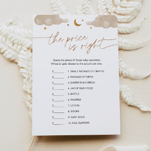 Gissa priset Twinkle Star Baby Shower-spel Inbjudningar