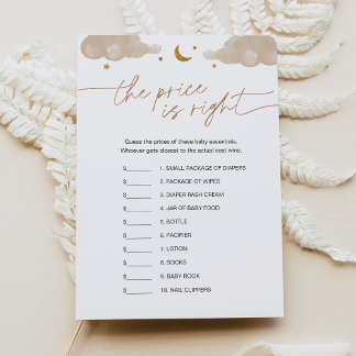 Gissa priset Twinkle Star Baby Shower-spel Inbjudningar