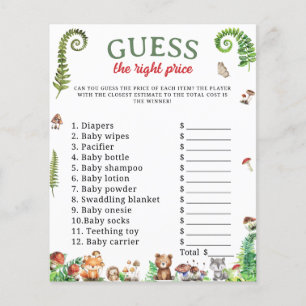 Gissa rätt pris baby shower spel