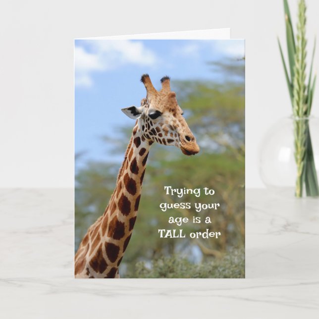 Gissa Roligten Giraffe Animal Humor på din åldersg Kort (Framsida)