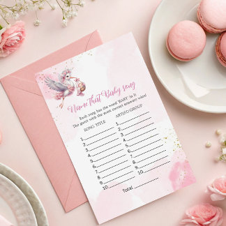 Gissa Rosa Shower för Tune Baby Shower Sång-spel