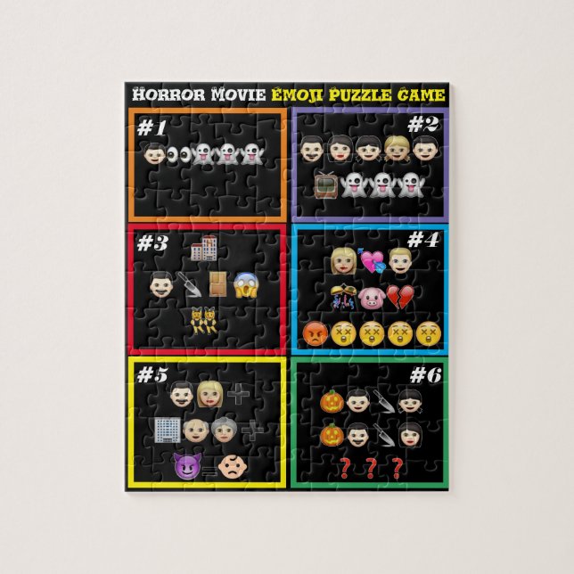 Gissa skräckfilmen Emoji Puzzle Game Pussel (Vertikal)