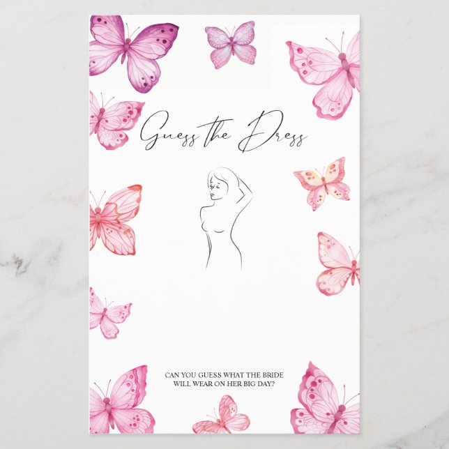 Gissa spel för Dress Möhippa Butterflies Flygblad (Framsidan)