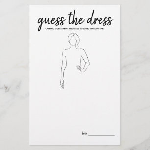 Gissa spel för minimalistisk Möhippa för Dress