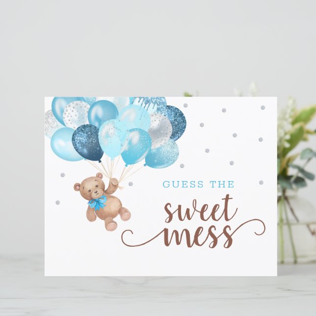 Gissa Teddybjörnens röra Baby Shower Blöjspel  (Stående Fram)