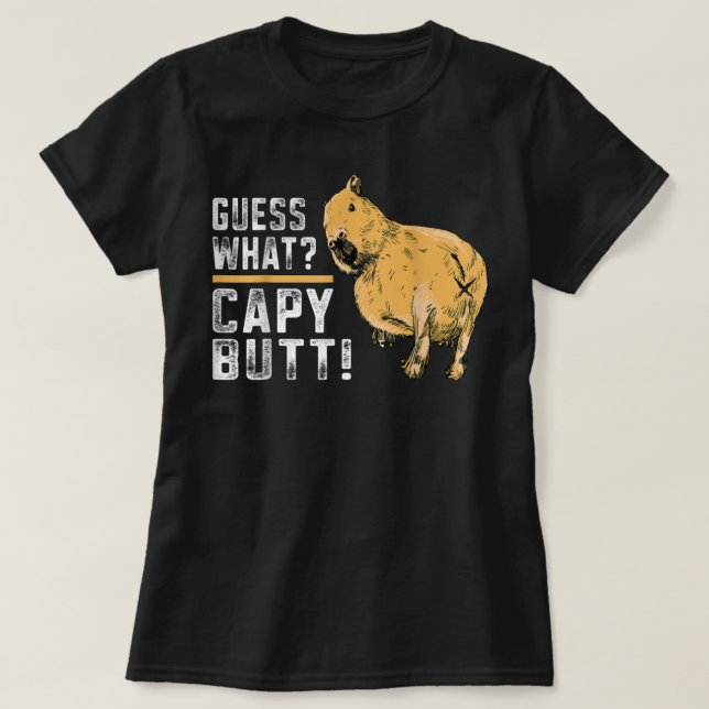 Gissa vad Capy Butt Capybara Funny Capibara T Shirt (Design framsida)