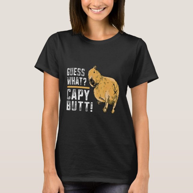 Gissa vad Capy Rumpa Kapybar Kapibara T Shirt (Framsida)