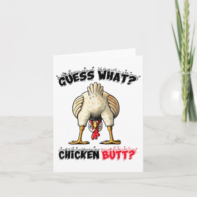 Gissa vad Chicken Butt Chicken Saker Joke Butt Hu Kort (Framsida)