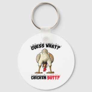 Gissa vad Chicken Butt Chicken Saker Joke Butt Hu Nyckelring