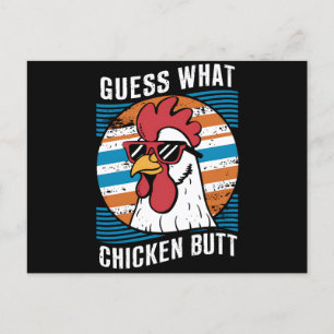 Gissa vad Chicken Butt Funny Chicken Älskare Vykort