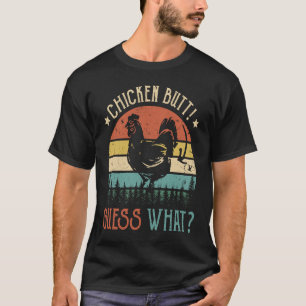 Gissa vad Chicken Butt Funny Chicken Joke Retro V T Shirt