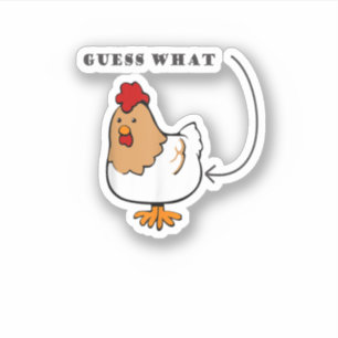 Gissa vad Chicken Butt Funny Chicken Klistermärken