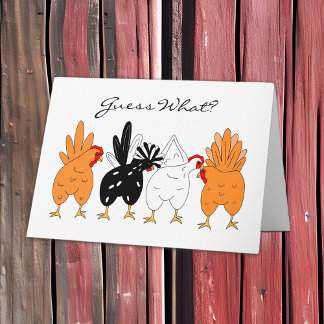 Gissa vad? Chicken Butt Funny Humor Kort