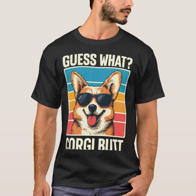 Gissa Vad Corgi Bak 1 T Shirt (Framsida)