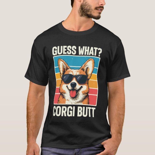 Gissa Vad Corgi Bak 1 T Shirt (Framsida)