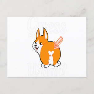 Gissa Vad Corgi Bak Hundälskare Meddelande Vykort